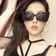 thumbnail image 2 of Miorin Under $5 Oversized Square Aviator Sunglasses for Women Men Protection Vintage Trendy Sunnies Black Frame Black Lens Sunglasses, 2 of 4