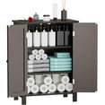 thumbnail image 6 of Modern Bathroom Floor Storage Cabinet with Adjustable Shelf and Double Door Rust Proof, Living Room Modern Home Furniture Storage Organizer Cabinet,Brown, 6 of 15