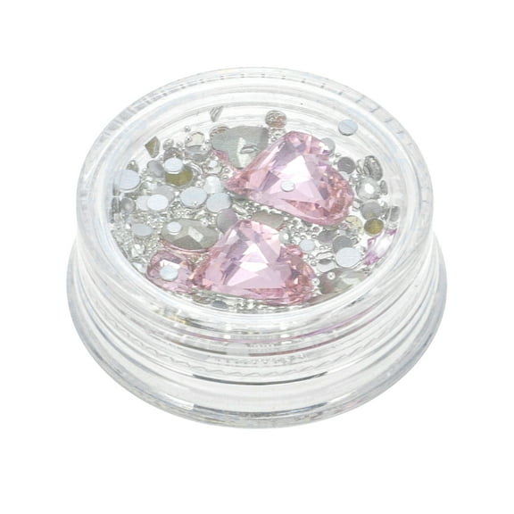 Unique Bargains 1 Set Women's Fashion Rhinestone Nail Supplies Pink