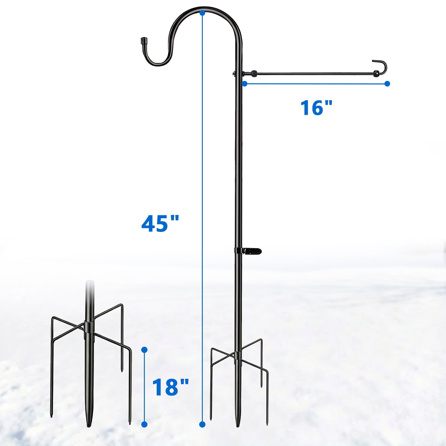 PUCACHI Garden Flag Holder - Upgraded Outdoor Easter Garden Flag Pole with Shepherd Hooks for 12 x 18" Flag, 45in Yard Flag Holder Stand for Small Flags, 2Pack