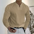 thumbnail image 4 of Ketyyh-chn99 Mens Long Sleeve T Shirts Button Down Shirts for Men 2023 Fall Khaki,XL, 4 of 4
