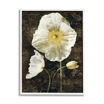 Stupell Industries Rustic White Poppies Botanical & Floral Painting White Framed Art Print Wall Art, 16 x 20