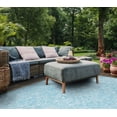 thumbnail image 5 of SAFAVIEH Courtyard Darin Traditional Indoor/Outdoor Area Rug, 5'3" x 5'3" Square, Aqua/Grey, 5 of 13