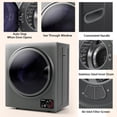 thumbnail image 6 of Canddidliike 1.5 Cu .ft Clothes Dryer with with Stainless Steel Wall Mount-Gray, Load Dryer Machine, Stainless Steel Tub for Small Space, RVs, Overheat Protection, 6 of 7