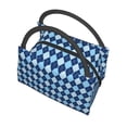 thumbnail image 5 of Vsdgher Blue Squares Print Insulated Reusable Bags with Sturdy Zipper and Handles, Foldable Totes for Hot or Cold Food Bring or Delivery, 5 of 8