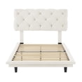 thumbnail image 3 of PORKISS Twin Size Floating Platform Bed, Upholstered Bed with Light Stripe, Easy Assembly, Beige, 3 of 10