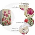 thumbnail image 6 of Pink Red Spring Floral Waterproof Fabric Shower Curtain, Summer Botanical Tulip Vintage Shower Curtain for Bathroom Curtains Bathtubs Hotel Washable Shower Curtains with 12 Hooks Long 72x78in, 6 of 6