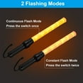 thumbnail image 3 of Uxcell 21 Inch Traffic Wands, 6 Pcs 2 Flashing Modes LED Warning Light Police Signal Controller with Wrist Lanyard, Yellow, 3 of 6