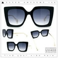 thumbnail image 2 of Womens Thick Plastic Oversized Butterfly Chic Minimal Designer Sunglasses Black - Smoke, 2 of 8