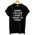 thumbnail image 2 of Lovelywholesale Plus Size Casual O Neck Letter Print Black T-shirt, 2 of 3