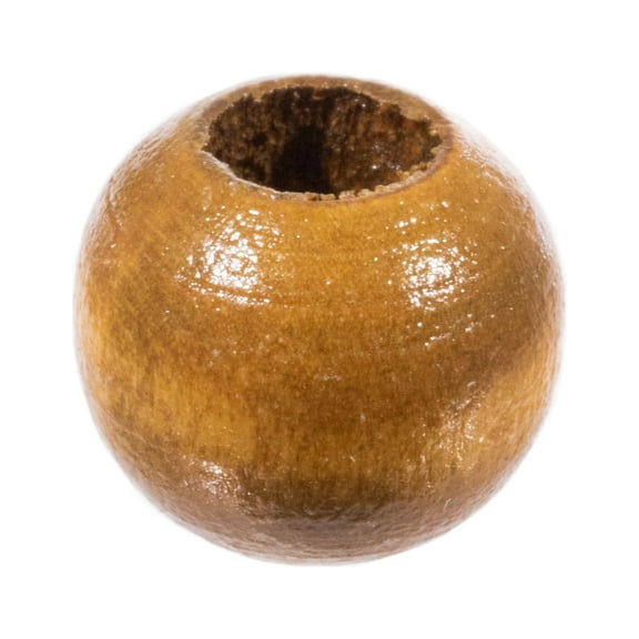 Craft County Round Wooden Beads for DIY Jewelry Making Necklaces & Bracelets or Macrame Crafts - Multiple Sizes & Paint / Stain Options Available