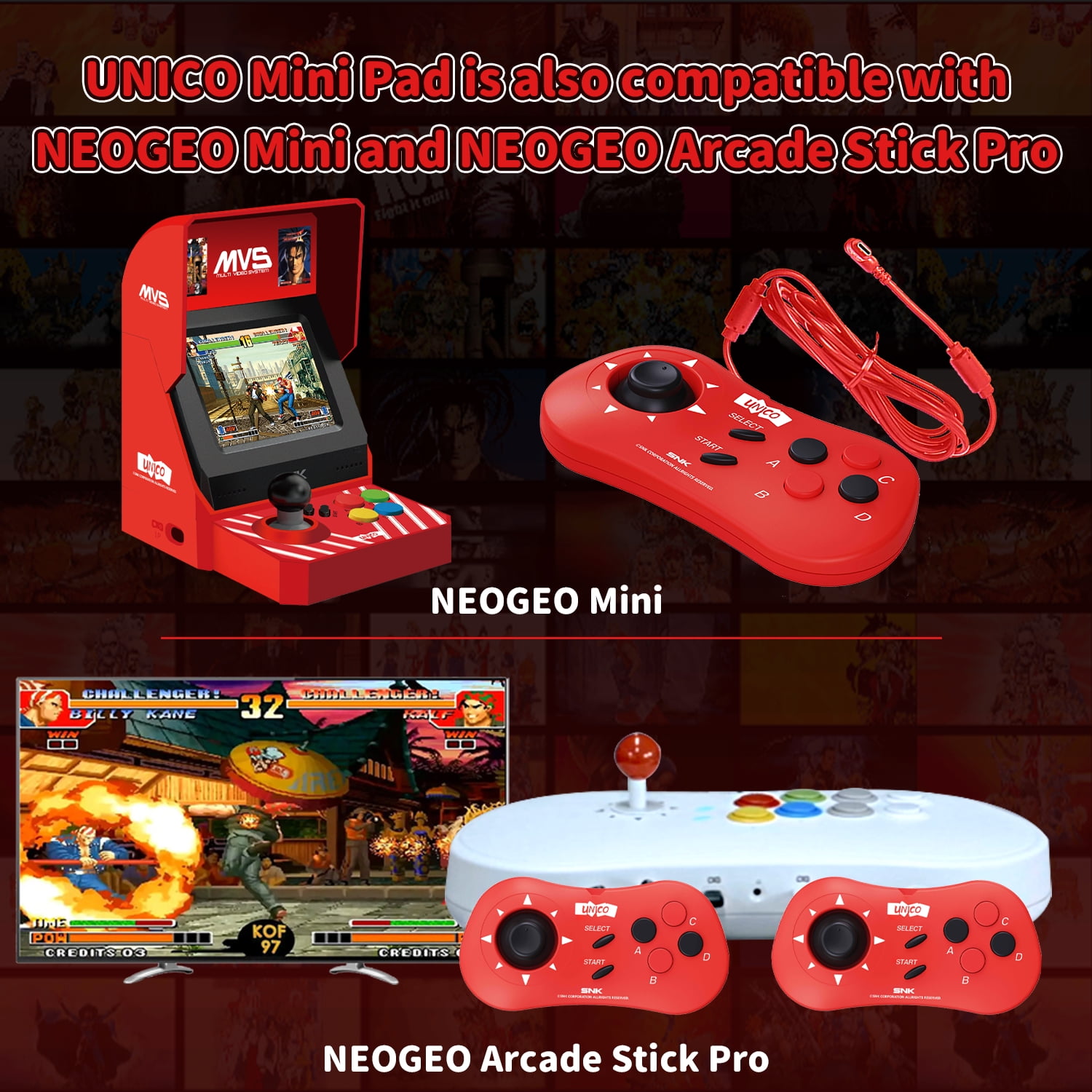 UNICO MVS Mini コントローラー1個セット NEOGEO mini - メルカリ
