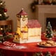 thumbnail image 3 of Decoraciones navideñas, adornos navideños, regalos navideños. Figuras decorativas navideñas de estilo nórdico: Villa nevada con tejado rojo y luces., 3 of 5