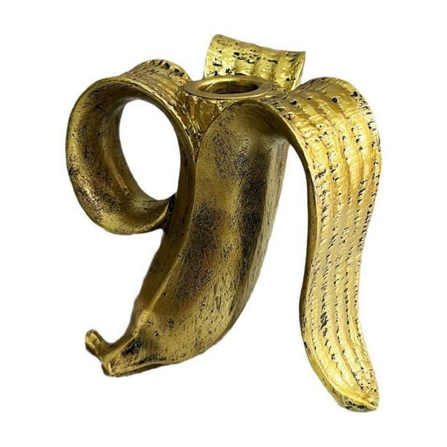 Banana Candlestick Gold Banana Peel Candlestick Resin Decoration Home Desktop Decoration