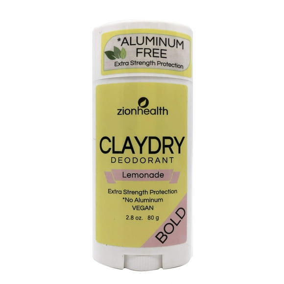 Desodorante en barra Zion Health Clay Dry Bold, 2,8 oz, limonada