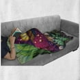 thumbnail image 6 of Mushroom Soft Flannel Fleece Throw Blanket, Illustration of a Long Worm near Mushroom Houses Fictional Little Creatures, Cozy Plush for Indoor and Outdoor Use, 50" x 70", Multicolor, by Ambesonne, 6 of 6