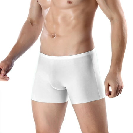 

Men Ultra-thin Breathable Ice Silk U Convex Underwear Boxer Briefs for Summer 3XL