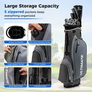 Costway Men's Complete Golf Clubs Package Set 10 Pieces Includes Alloy Driver Gray