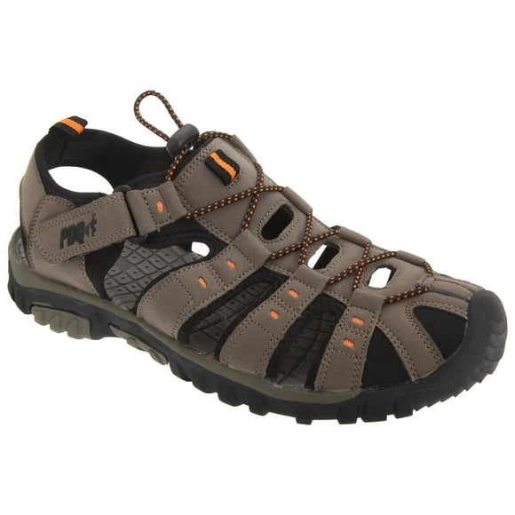 PDQ Mens Toggle & Touch Fastening Synthetic Nubuck Trail Sandals