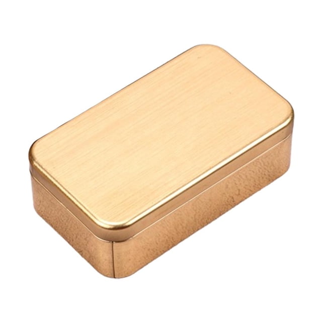 Boîte de Rangement en Fer-Blanc pour Thé et Produits Secs, 11 6.5 3.5 cm, Rouge/doré/pêche/noir/argenté, Résistante à l'Humidité et Exquise