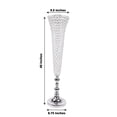 2 Pack | Gold 32” Tall Crystal Beaded Trumpet Vase Set, Table Centerpiece