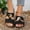 Black, variant on Viluyesy Sandals for Womens, Arch Support Wide Width Slip-On Buckle Summer Casual Slippers Khaki