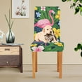 thumbnail image 4 of Yayeee 2 Pack Dining Chair Covers Stretch Parson Chairs Slipcovers Seat Protector, Pink Flamingo Pattern, 4 of 6