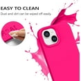 thumbnail image 5 of iPhone 15 Plus Case,Phone Case iPhone 15 Plus,Slim Fit Liquid Silicone Soft Gel Rubber Lightweight Microfiber Lining Shockproof Anti-Scratch Protective Cover for iPhone 15 Plus 6.7'', Hot Pink, 5 of 16