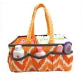 thumbnail image 2 of Bacati - Mix N Match Ikat Chevron/Dots Nursery Storage Caddy, Orange/Gray, 2 of 6