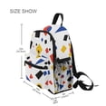 thumbnail image 3 of FORMRS School Backpack with Front Zippered Pocket 12" Student Travel Daypack, Black Simple Shapes, 3 of 6