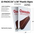 thumbnail image 2 of Cheesecake On A Stick (2-PACK) 24" x 36" Plastic Signs | Sign Insert 4mm Corrugated Plastic Signs Storefront Window Poster, 2 of 2