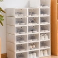 thumbnail image 1 of Transparent Shoe Storage Box Stackable Shoes Box Shoe Organizer Home Dorms Plastic Shoe Organizer Dust-proof Plastic Shoe Container, 1 of 9