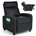 thumbnail image 1 of Gymax Fauteuil Inclinable pour Enfants Réglable en Cuir avec Repose-Pieds et Poche Latérale Noir, 1 of 9