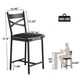 thumbnail image 4 of Juego de 4 taburetes de bar con respaldo y reposapiés, taburetes de altura para barra, tapizados en cuero PU, 4 of 8