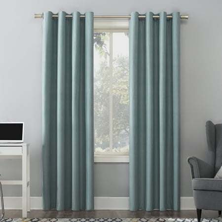 50"x108" Sun Zero 100% Blackout Duran Thermal Insulated Grommet Curtain Panel Mineral