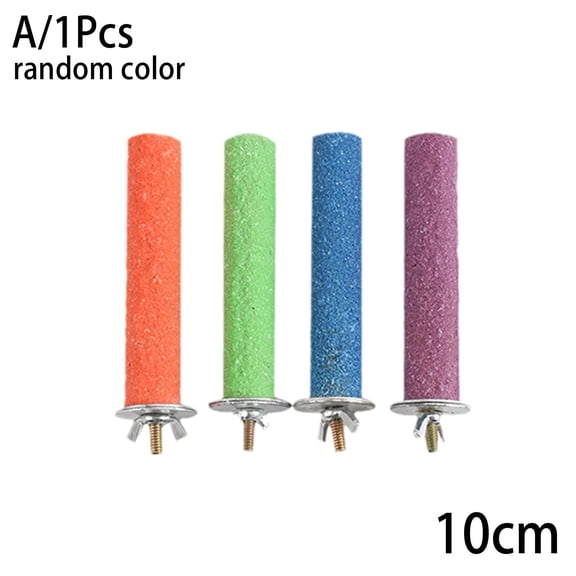 1pc Parrot Paw Grinding Perch Stand Pet Bird Quartz Toys Perch Parrot Chewing Stand Bird Budgie Branch Color Random N6Q9 Shelf