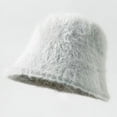 thumbnail image 2 of Bucket Hats Furry Women Men Plush Cap Warm Faux Fur Soft Fisherman Hat Adjustable Winter Spring, 2 of 6