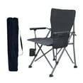 thumbnail image 1 of Silla plegable para acampar con asiento acolchado y reposapiés, silla de playa, silla de Camping portátil para senderismo, ocio, Picnic en la playa Negro, 1 of 8