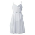 thumbnail image 2 of Alvivi Kids Girls Pure Color V Neck Chiffon Dance Dress 4-14, 2 of 7