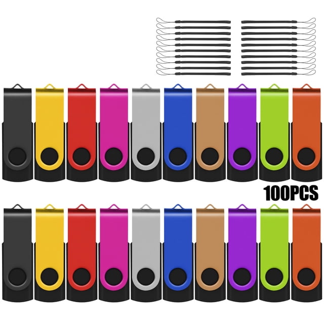 Unidad flash EASTBULL de 8 GB USB 2.0, paquete de 100 con cordones