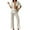 White, variant on Beach Cover Up Set for Women Loose Fit Short Sleeve Shirt Casual Pants Sheer Vacation Sun Protection Beach Cover Up