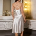 thumbnail image 6 of yillto Womens Satin Nightdress Spaghetti Strap Long Silky Cami Nightgowns Sleeveless Comfy Loungewear, 6 of 6