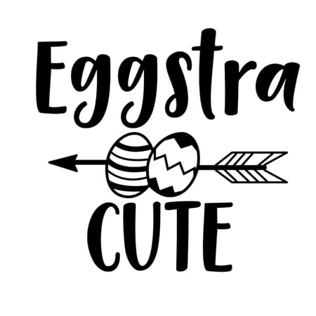 Easter Day Vinyl Wall Art Decal - Eggstra Cute - 21" x 23" - Eggs Resurrection Sunday Pascha Holiday Modern Cute Home Living Room Bedroom Apartment Office Work Nursery Decor