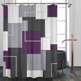 thumbnail image 5 of Geometric Shower Curtain Geometric Waterproof Shower Curtain Set Minimalism Shower Curtain Liner with 12 Hooks Machine Washable Modern Decorative Polyester Cloth Shower Curtains for Bathroom, 5 of 5