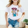 thumbnail image 2 of XEGLSBU Girls T Shirts Kid Girls Cute Graphic Round Neck Short Sleeve Tee Summer Casual T Shirt White Size 5-6 Years, 2 of 5