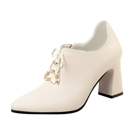 

GWAABD Ankle& Booties Fashion Autumn Women Ankle Boots High Heel Solid Color Pointed toe Side Zipper Style