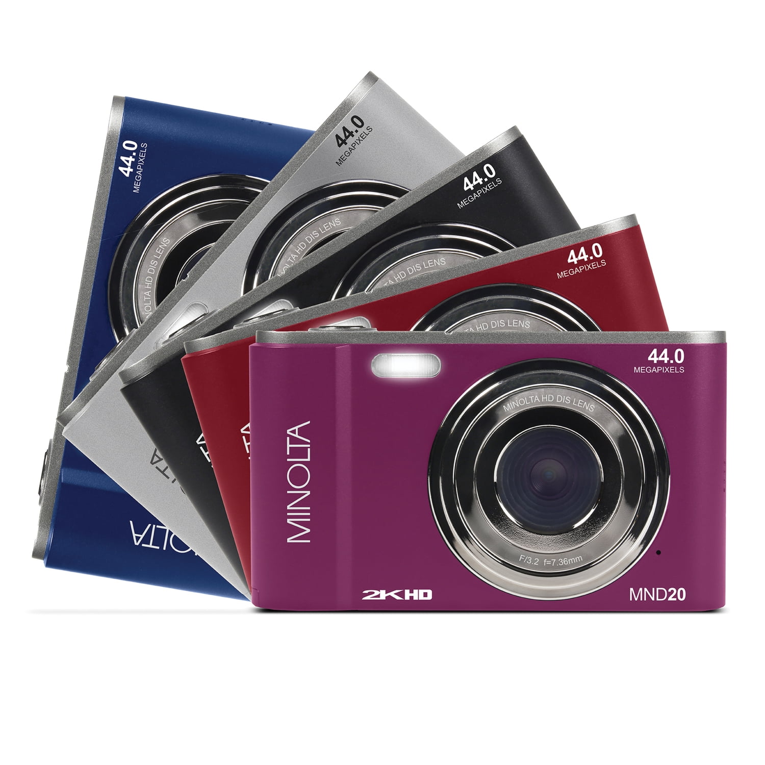 Minolta MND20-S 16x Zoom, 44 MP 2.7K Quad HD Photo & Video