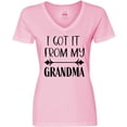 thumbnail image 3 of Inktastic I Got It From My Grandma Women's V-Neck T-Shirt, 3 of 5