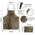 thumbnail image 3 of Brown and Black Leopard Print Apron-Garden Aprons for Women with Pockets-Cotton Linen Waterproof Kitchen Cooking Gardening Aprons Adjustable for Kitchen,Cooking,BBQ and Salon 33x27 Inch, 3 of 7