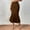 Brown, variant on Women's Elastic Ribbed Knit High Waisted Bodycon Midi Skirt (Black S)